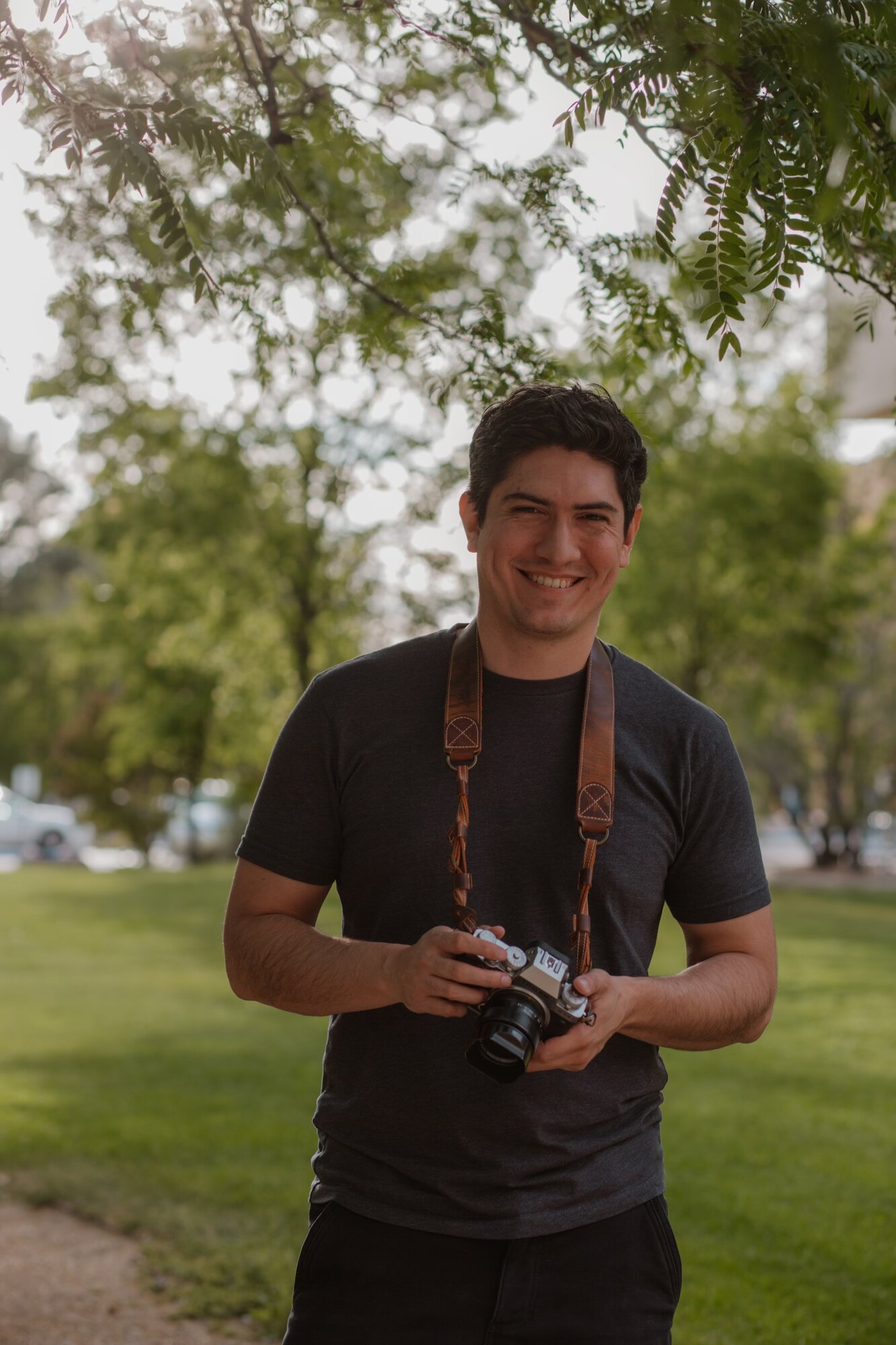 Adam Rios with his camera